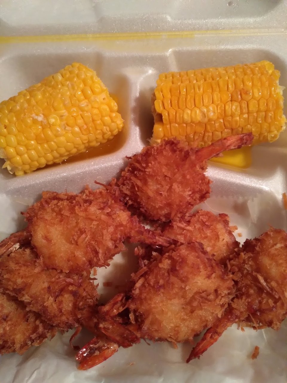 Coconut Shrimp w Corn on the Cob